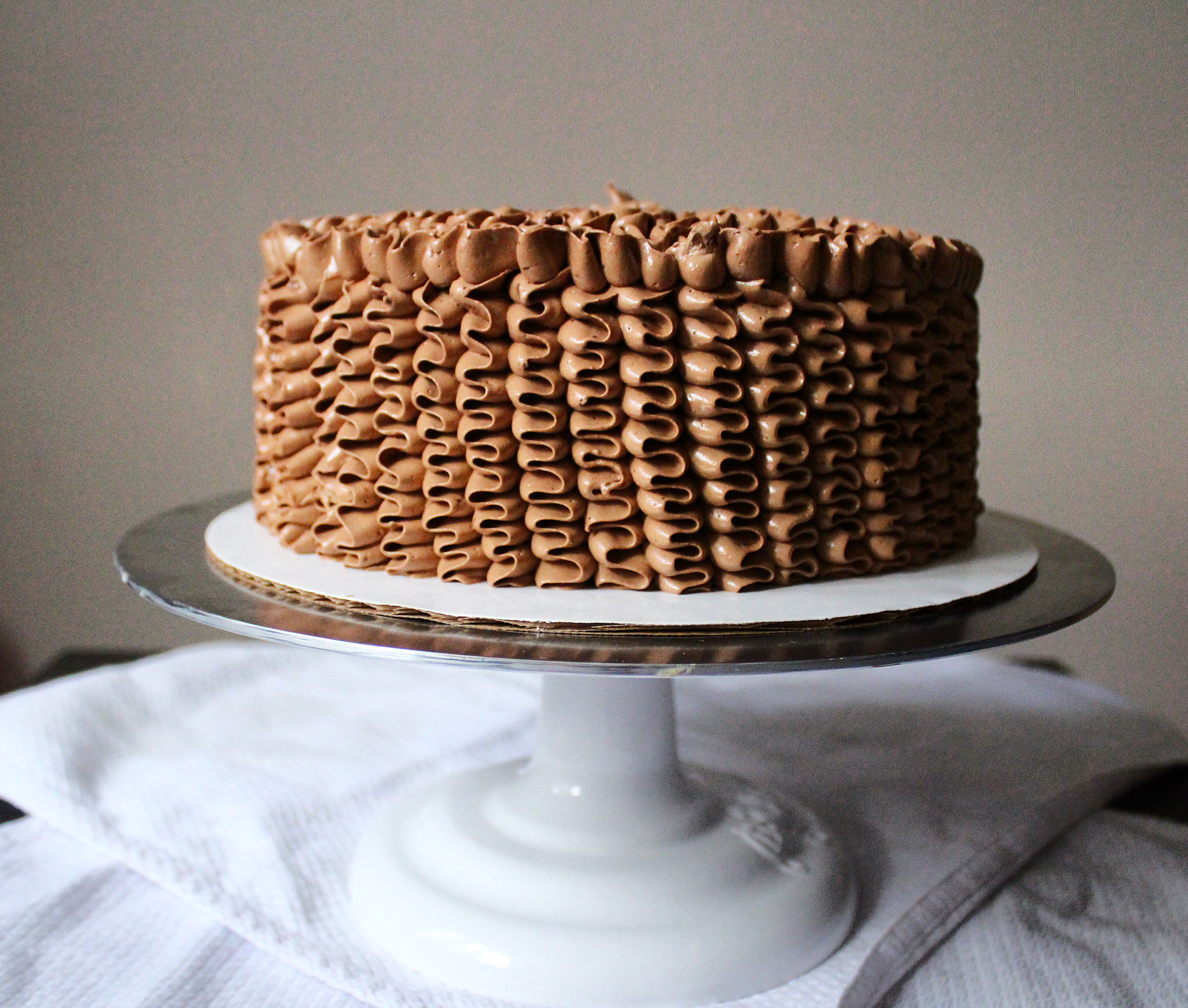 Chocolate cake with Chocolate Swiss Meringue Buttercream