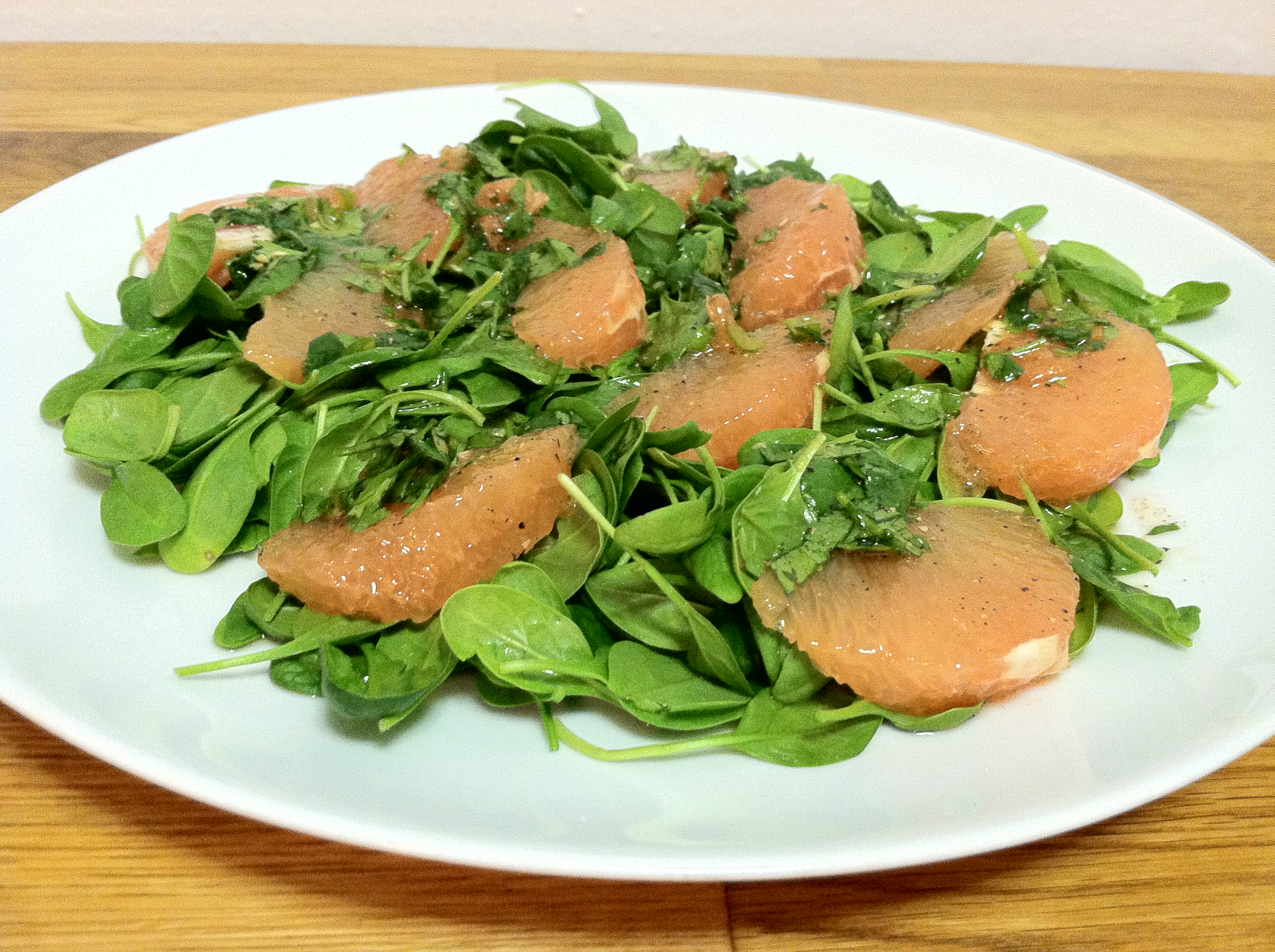 Grapefruit & Baby Spinach Salad