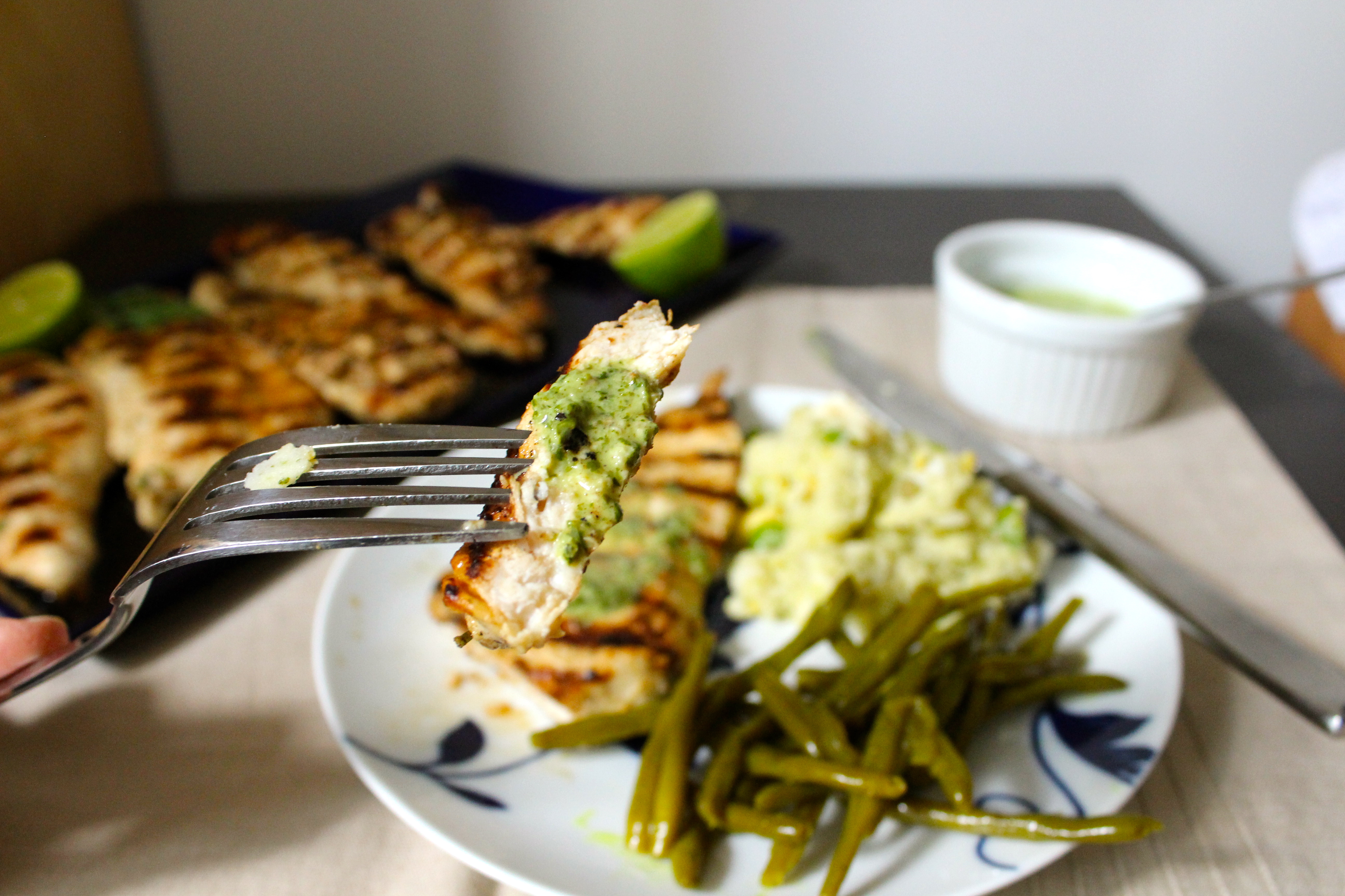 Zesty Grilled Chicken with Cilantro Yogurt Sauce