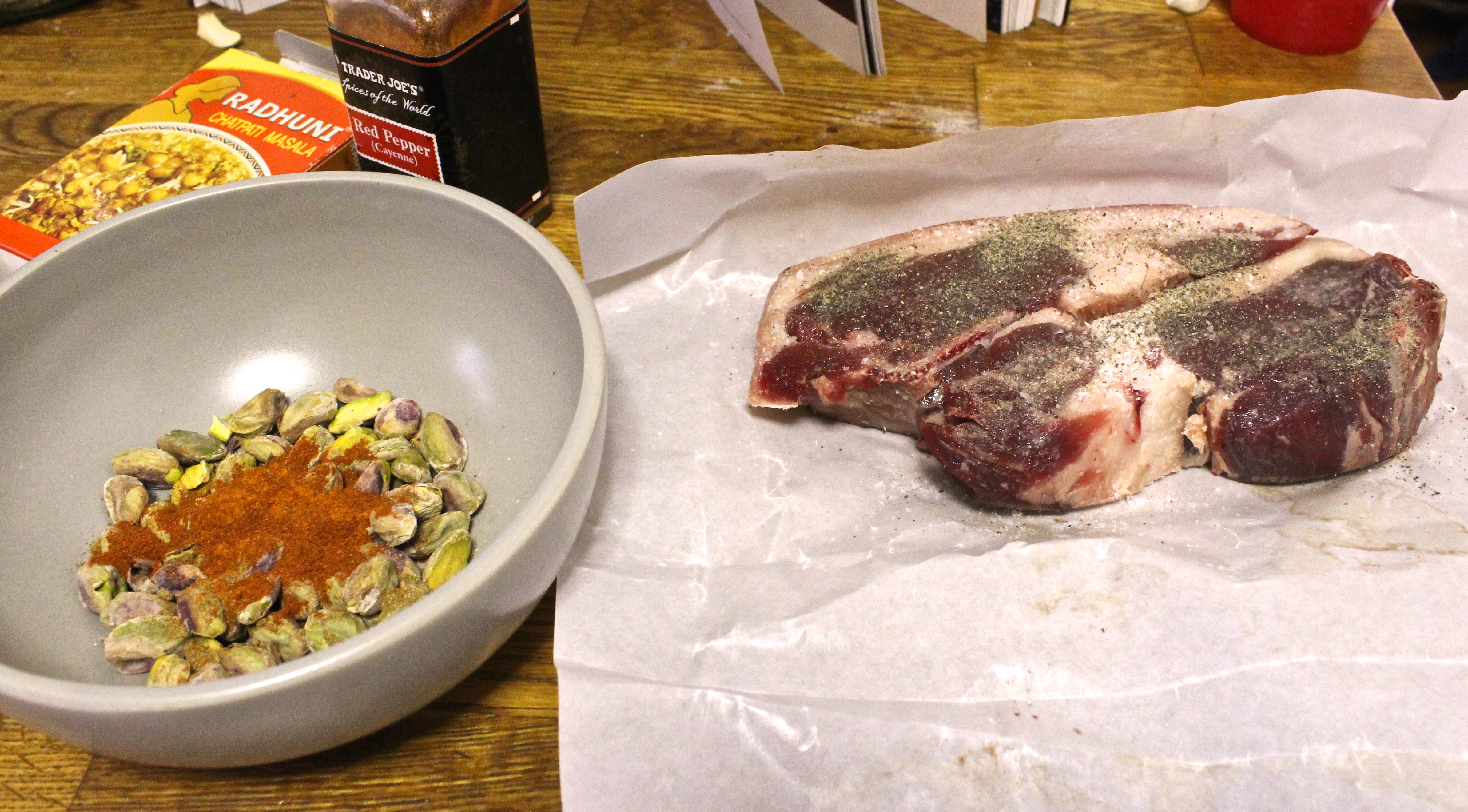 Lamb Chops with Spiced Pistachios and Yogurt Dipping Sauce